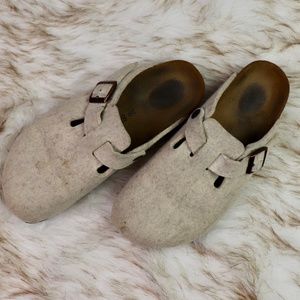 BIRKENSTOCK: Felted Wool Clogs
